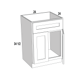 Sink Base 24Wx34 1/2H x24D Espresso Shaker
