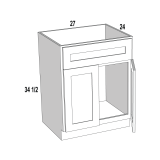 Sink Base 27Wx34 1/2H x24D Espresso Shaker