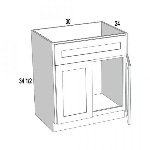 Sink Base 30Wx34 1/2H x24D Caspian Shaker