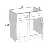 Sink Base 33Wx34 1/2H x24D Espresso Shaker