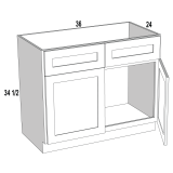 Sink Base 42Wx34 1/2H x24D Espresso Shaker