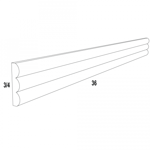 TBIM8 - Glazed Pearl - Triple Bead Molding Insert 3/4"H x 96"L