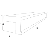 TLR8-1 - Cinnamon Spice - Light Rail Molding - 1-1/2"W x 2"H x 96"L