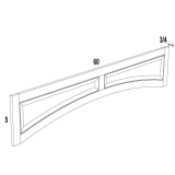 VAL6012 - Espresso Shaker - Shaker Raised Panel Door Valance 60WX5HX3/4D