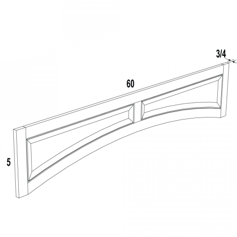 VAL6012 - Espresso Shaker - Shaker Raised Panel Door Valance 60WX5HX3/4D
