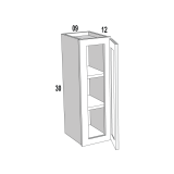 W0930 - Moonlit Mist - Single Door Wall Cabinet - 9"W x 30"H x 12"D - 1D-2S