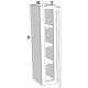 W0942 - Alabaster Cream - Single Door Wall Cabinet - 9"W x 42"H x 12"D -1D-3S