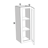 W1236 - Moonlit Mist - Single Door Wall Cabinet - 12W" x 36"H x 12"D - 1D-2S