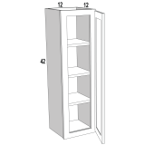 W1242 - Moonlit Mist - Single Door Wall Cabinet - 12"W x 42"H x 12"D -1D-3S