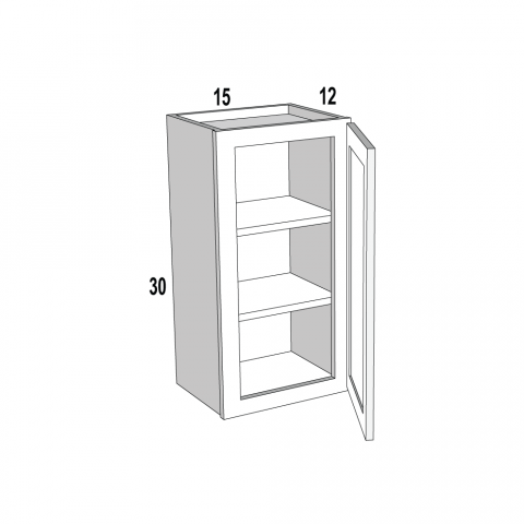 W1530 - Moonlit Mist - Wall Cabinet - 15"W x 30"H x 12"D - 1D-2S