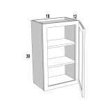 W1830 - Moonlit Mist - Single Door Wall Cabinet - 18"W x 30"H x 12"D - 1D-2S