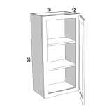 W1836 - Moonlit Mist - Single Door Wall Cabinet - 18W" x 36"H x 12"D - 1D-2S