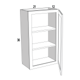 W2136 - Moonlit Mist - Single Door Wall Cabinet - 21W" x 36"H x 12"D - 1D-2S
