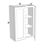 W2436 - Moonlit Mist - Double Door Wall Cabinet - 24"W x 36"H x 12"D -2D-2S