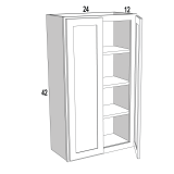 W2442 - Moonlit Mist - Double Door Wall Cabinet - 24"W x 42"H x 12"D -2D-3S