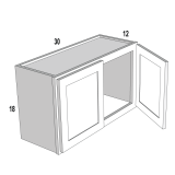 W3018 - Moonlit Mist - Wall Bridge Cabinet - 30"W x 18"H x 12"D -2D