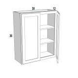 W3036 - Moonlit Mist - Double Door Wall Cabinet - 30"W x 36"H x 12"D -2D-2S
