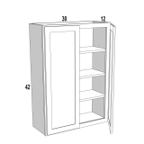 W3042 - Moonlit Mist - Double Door Wall Cabinet - 30"W x 42"H x 12"D -2D-3S