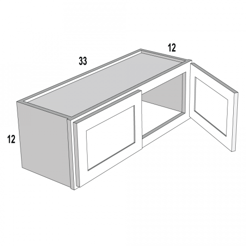 W3312 - Alabaster Cream - 2 Door Wall Bridge Stacker Cabinet - 33"W x 12"H x 12"D