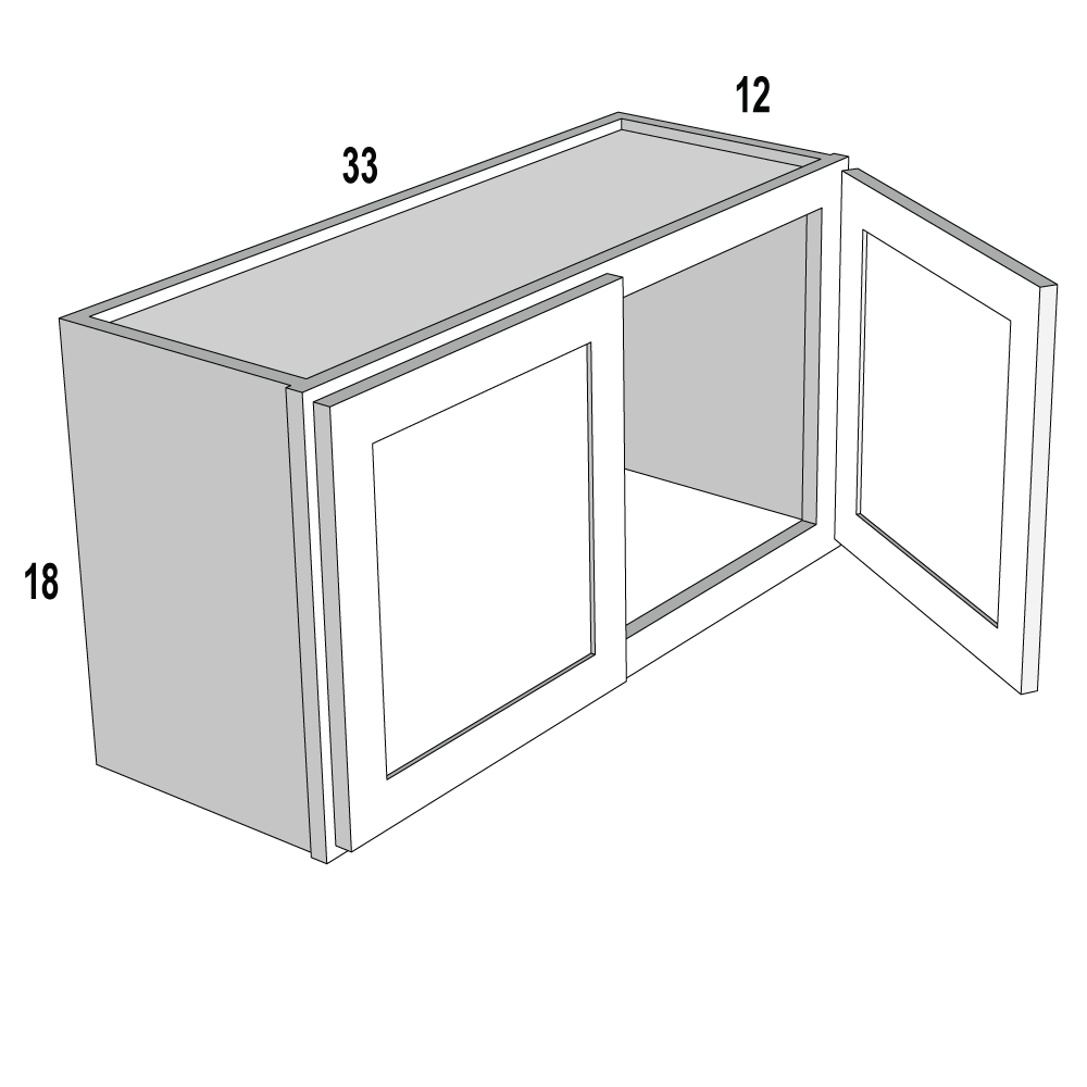 Caspian Shaker Wall Bridge 33x18 RTA Cabinet | Kitchen Cabinet Depot