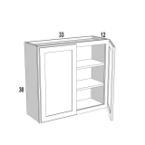 W3330 - Moonlit Mist - Double Door Wall Cabinet - 33"W x 30"H x 12"D -2D-2S