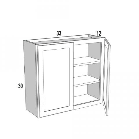 W3330 - Timeless Sage - Double Door Wall Cabinet - 33"W x 30"H x 12"D -2D-2S