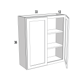 W3336 - Moonlit Mist - Double Door Wall Cabinet - 33"W x 36"H x 12"D -2D-2S