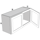 W3618 - Moonlit Mist - Wall Bridge Cabinet - 36"W x 18"H x 12"D -2D