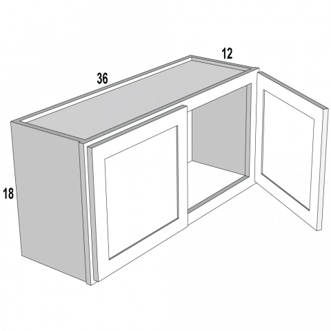 W3618 - Cinnamon Spice - Wall Bridge Cabinet - 36"W x 18"H x 12"D -2D