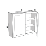 W3630 - Moonlit Mist - Double Door Wall Cabinet - 36"W x 30"H x 12"D -2D-2S