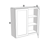 W3636 - Moonlit Mist - Double Door Wall Cabinet - 36"W x 36"H x 12"D -2D-2S