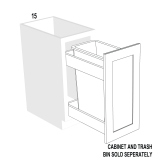 Trash Can Pullout for 15 Wide Base (order 1- RV358 can) Espresso Shaker