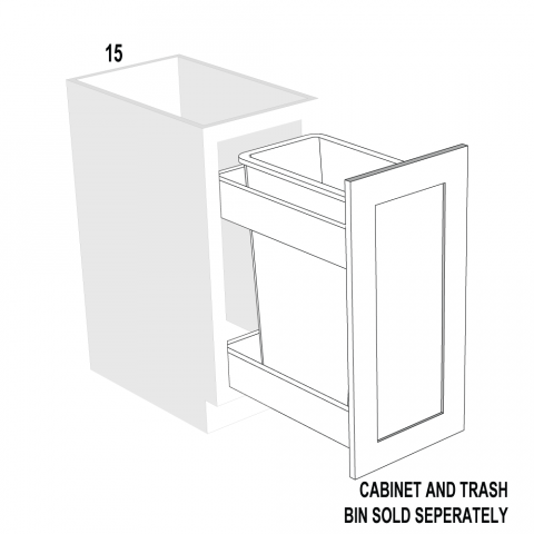 WBS15-1 - Chocolate Merlot - Trash Can Pullout for 15" Wide Base (order 1- RV358 can) -11-1/4"W x 17