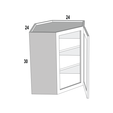 WDC2430 - Caspian Shaker - Wall Diag Corner 24Wx30Hx12D