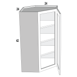 DCW2442 - Moonlit Mist - Wall Diagonal Corner Cabinet - 24"W x 42"H x 12"D -1D-3S