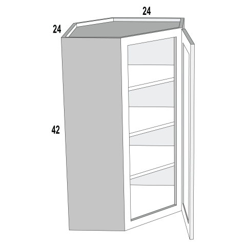 Wall Diag Corner 24Wx42Hx12D Espresso Shaker