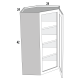 Wall Diag Corner 24Wx42Hx12D Espresso Shaker