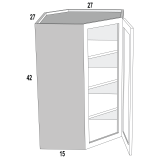 Wall Diag Corner 27Wx42Hx15D Espresso Shaker