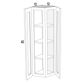 Wall End Cabinet  12Wx42Hx12D Espresso Shaker