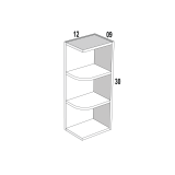 Reversible Wall End 3-Shelf 9Wx30Hx12D Espresso Shaker