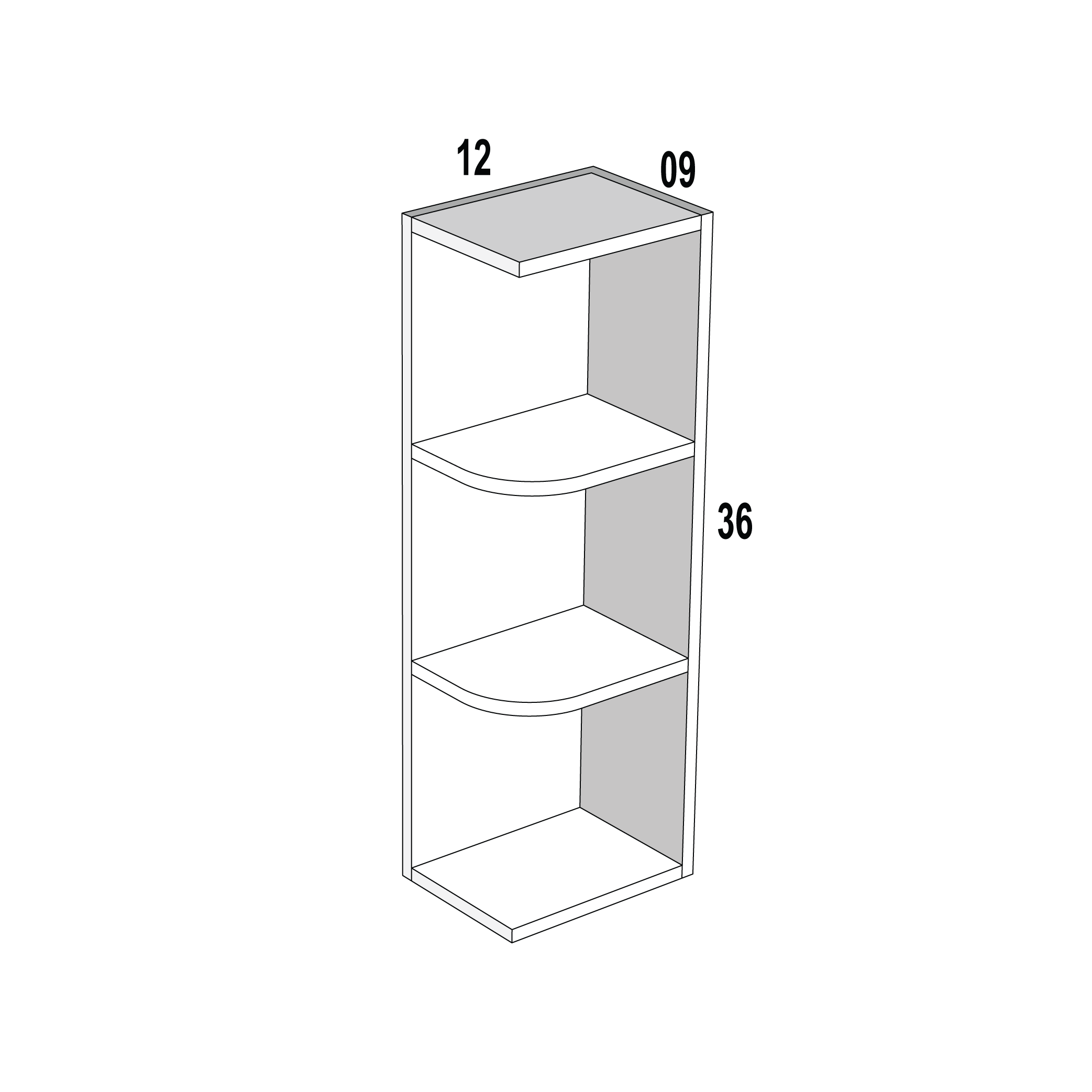 Shaker wall end open shelf cabinet online
