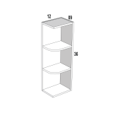 Reversible Wall End 3-Shelf 9Wx36Hx12D Espresso Shaker
