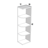 Reversible Wall End 4-Shelf 9Wx42Hx12D Espresso Shaker