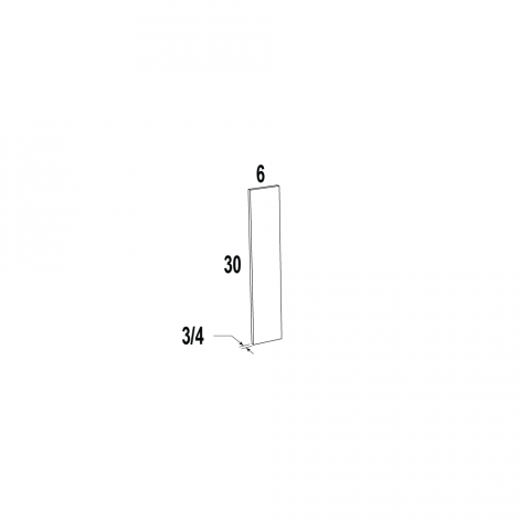 WF630 - Alabaster Cream - Wall Filler - 6"W x 30"H x 3/4"D