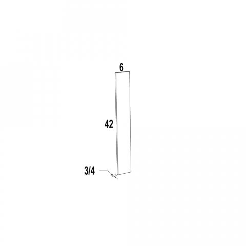 WF642 - Alabaster Cream - Wall Filler - 6"W x 42"H x 3/4"D