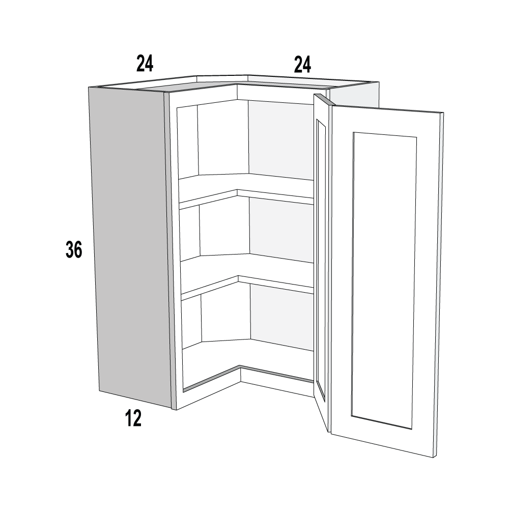Espresso Shaker Wall Easy Reach 24x36x12 RTA Kitchen