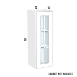 WM1236 – Espresso Shaker – Open Frame Glass Door Textured Glass – 12” x 36” x 3/4”