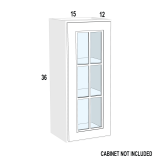 WM1536 – Espresso Shaker – Open Frame Glass Door Textured Glass – 15” x 18” x 3/4”