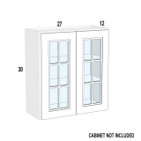 WM2730 – Espresso Shaker – Open Frame Glass Door Textured Glass – 27” x 30” x 3/4”
