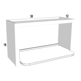 WMSSHELF - Moonlit Mist - Wall Microwave Shelf Insert - 26-1/2"W x 3/4"H x 17"D